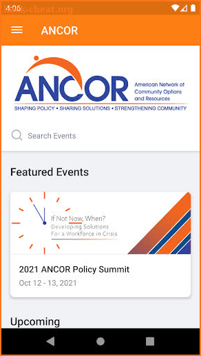 ANCOR Events screenshot
