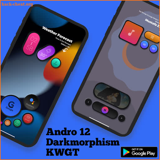 Andro 12 Darkmorphism KWGT screenshot