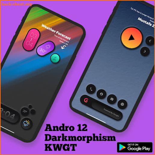 Andro 12 Darkmorphism KWGT screenshot