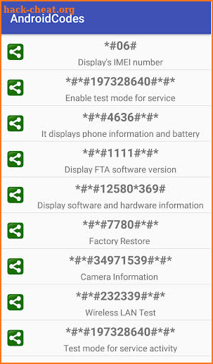 Android Codes screenshot