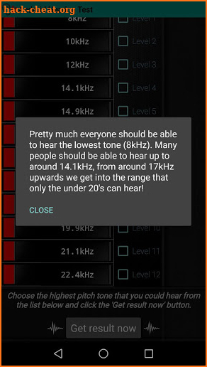 Android Hearing Test screenshot
