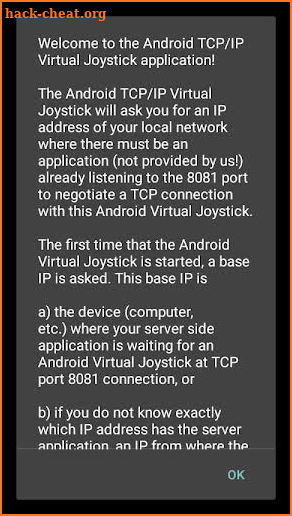Android TCP/IP Virtual Joystick screenshot