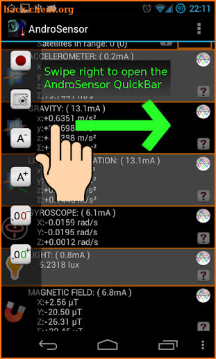 AndroSensor screenshot