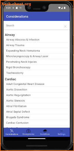 Anesthesia Considerations screenshot