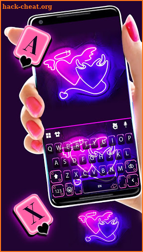 Angel Devil Hearts Keyboard Background screenshot