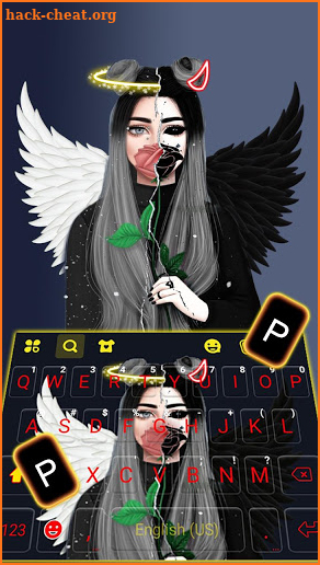 Angel Devil Keyboard Background screenshot