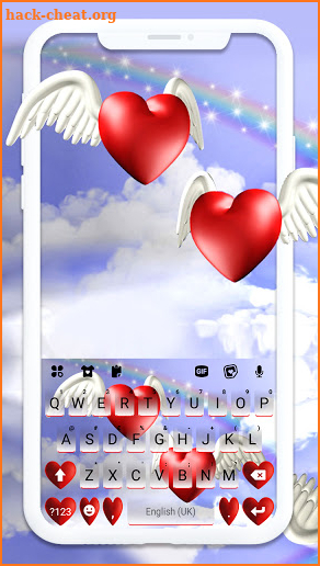 Angel Hearts Keyboard Background screenshot