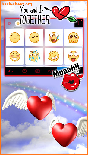 Angel Hearts Keyboard Background screenshot