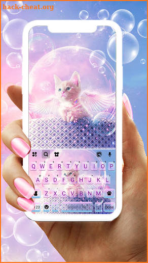 Angelic Cat Keyboard Background screenshot