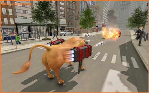 Angry Bull City Attack :Robot Shooting Game Free screenshot