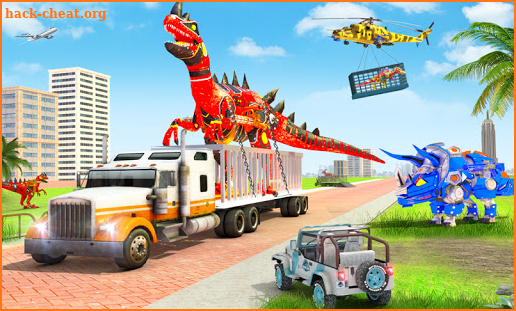 Angry Dino Robot Animal Transport Truck Driving screenshot