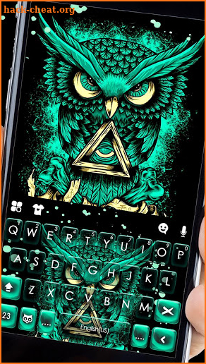 Angry Owl Art Keyboard Theme screenshot