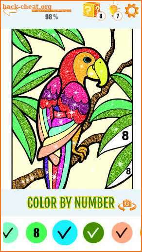 Animals Color By Number Glitter Coloring Book screenshot