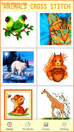 Animals Cross Stitch Color By Number : Pixel Art screenshot
