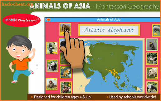 Animals of Asia - Montessori Geography screenshot