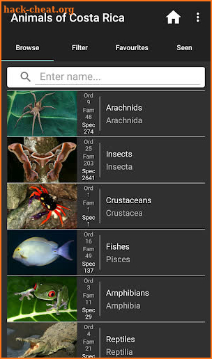 Animals of Costa Rica screenshot