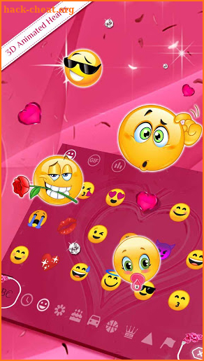 Animated Cute Pink Hearts Keyboard screenshot
