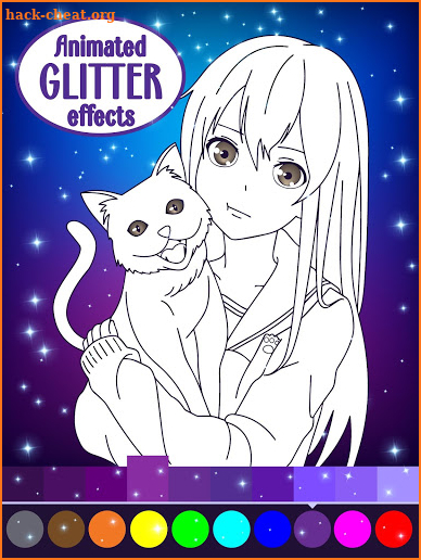 Animated Glitter Coloring Book - Anime Manga screenshot