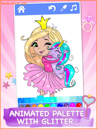 Animated Glitter Coloring Book - Princess screenshot