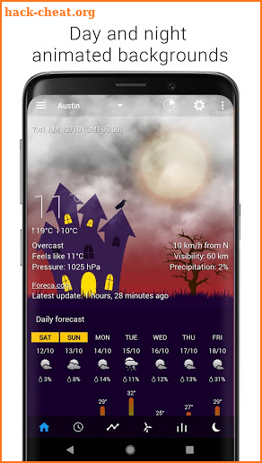 Animated Halloween weather backgrounds add-on screenshot