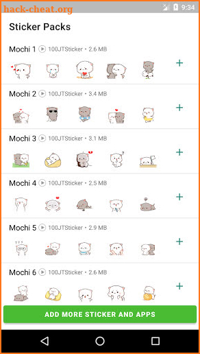 Animated Mochi Peach Cat Sticker for WAStickerApps screenshot