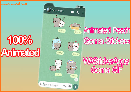 Animated Peach Goma stickers WAStickerApps screenshot
