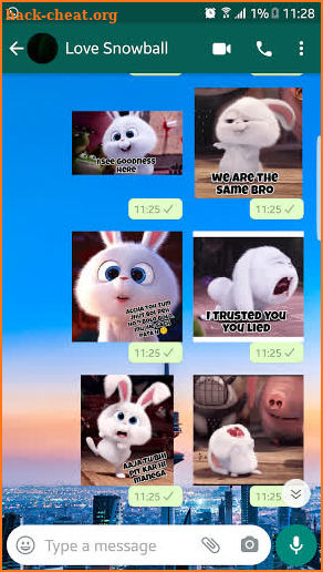Animated SnowBall Rabbit Stickers WAStickersApps screenshot