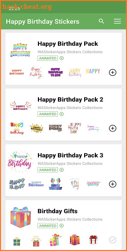 Animated stickers Happy birthday WAStickerApps screenshot