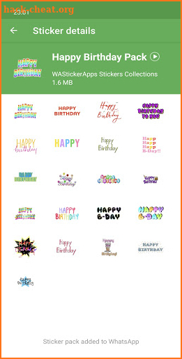 Animated stickers Happy birthday WAStickerApps screenshot