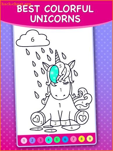 Animated Unicorn Coloring Book By Numbers screenshot