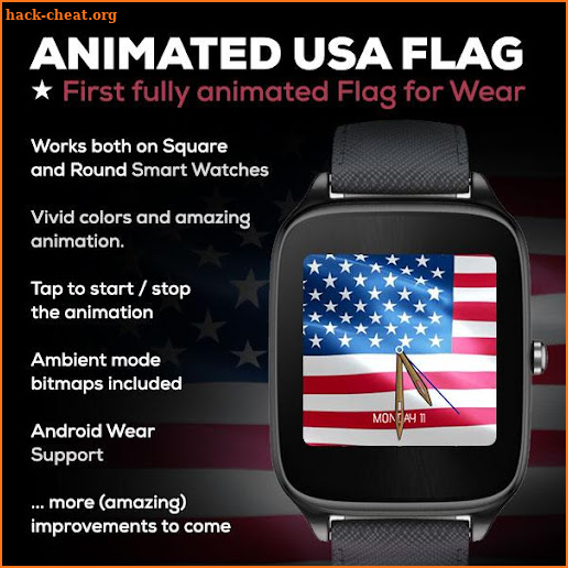 Animated USA Flag Watch Face screenshot