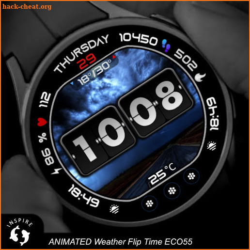 Animated Weather Flip Time E55 screenshot