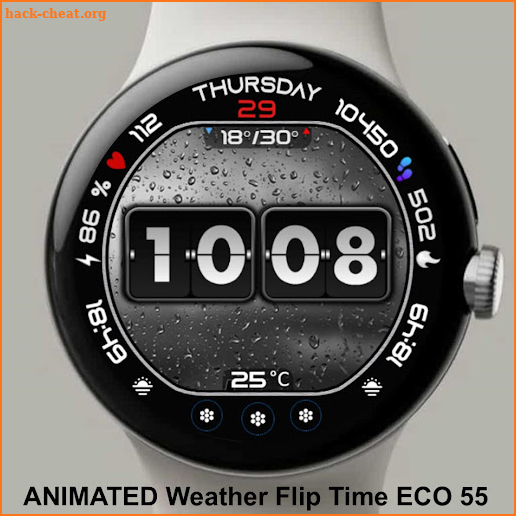 Animated Weather Flip Time E55 screenshot