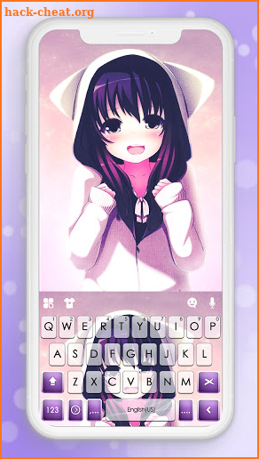 Anime Cat Girl Keyboard Background screenshot