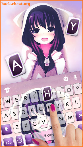 Anime Cat Girl Keyboard Background screenshot