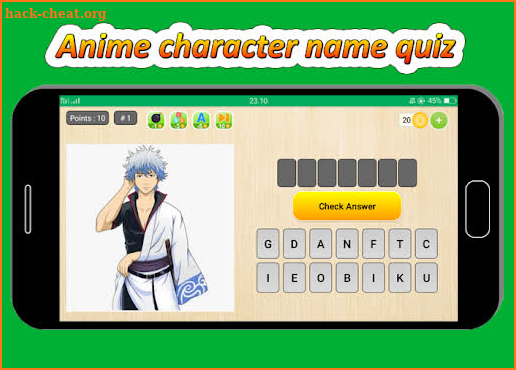 Anime character name quiz screenshot
