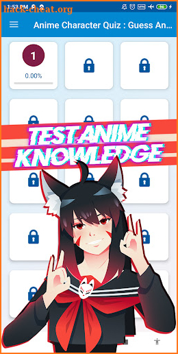 anime character quiz screenshot