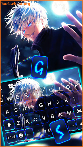 Anime Cool Man Keyboard Background screenshot