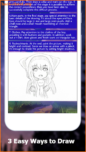 Anime drawing step by step screenshot