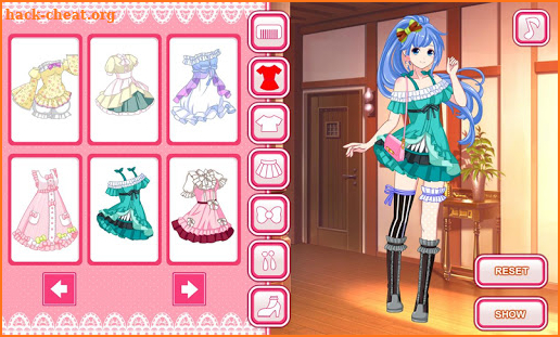 Anime dress up game screenshot