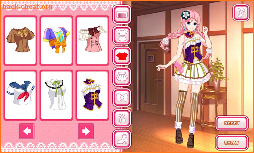 Anime dress up game screenshot