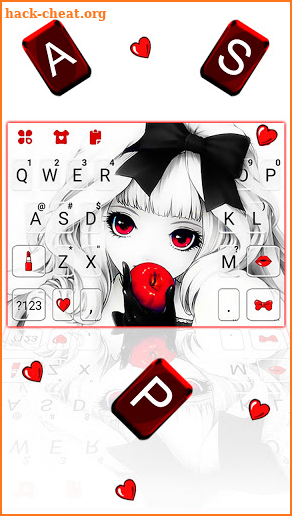 Anime Girl Keyboard Background screenshot