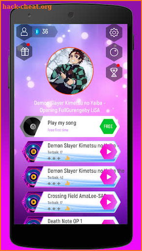 Anime Kimetsu NoYaiba Tiles Hop Magic Games screenshot
