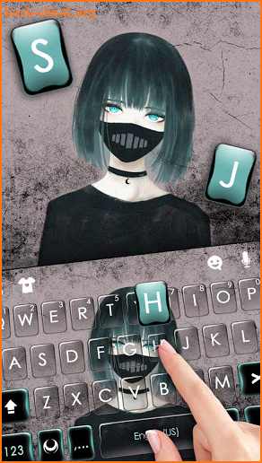 Anime Mask Girl Keyboard Theme screenshot