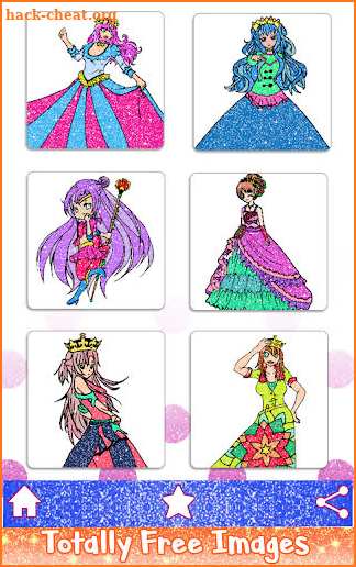 Anime Princess Glitter Color by Number: Girls Book screenshot