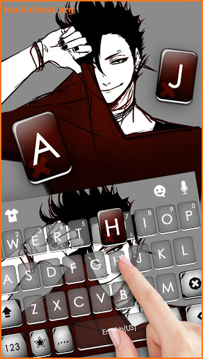 Anime Stylish Man Keyboard Background screenshot