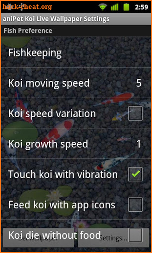 aniPet Koi LiveWallpaper screenshot