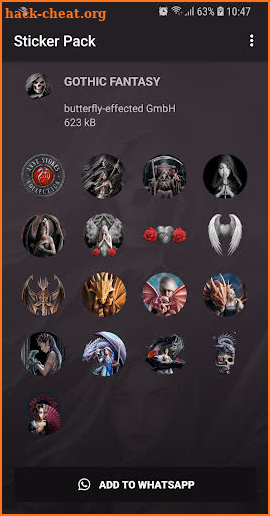 Anne Stokes: Gothic Fantasy - WAStickerApps screenshot