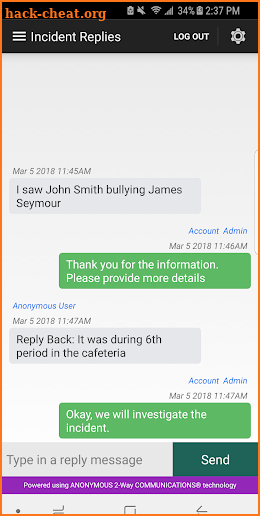 Anonymous Alerts Incident MGT screenshot