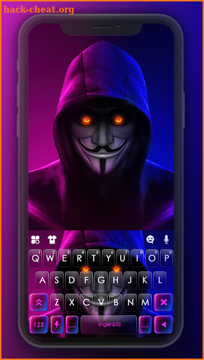 Anonymous Neon Keyboard Background screenshot